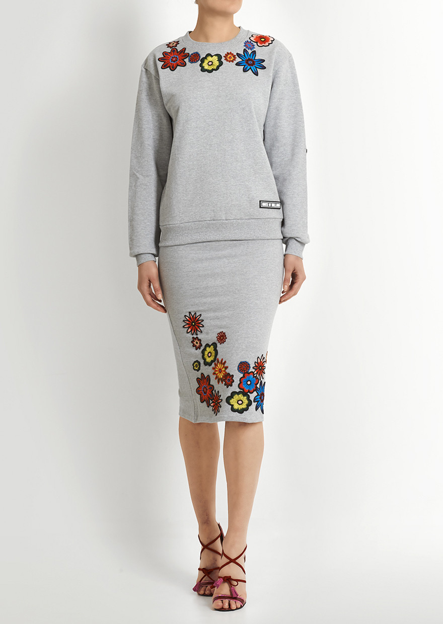 Lyst - House of holland Embellished Tube Skirt in Gray