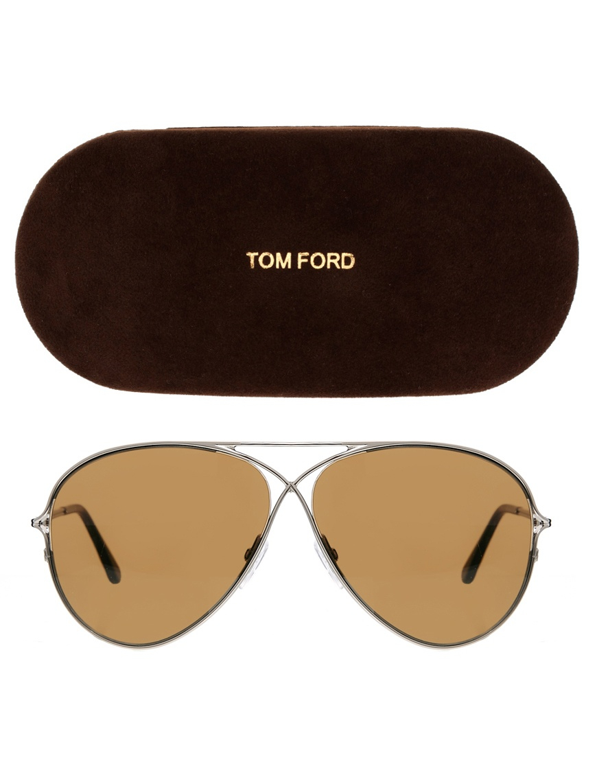 Tom ford Aviator Sunglasses in Metallic for Men | Lyst
