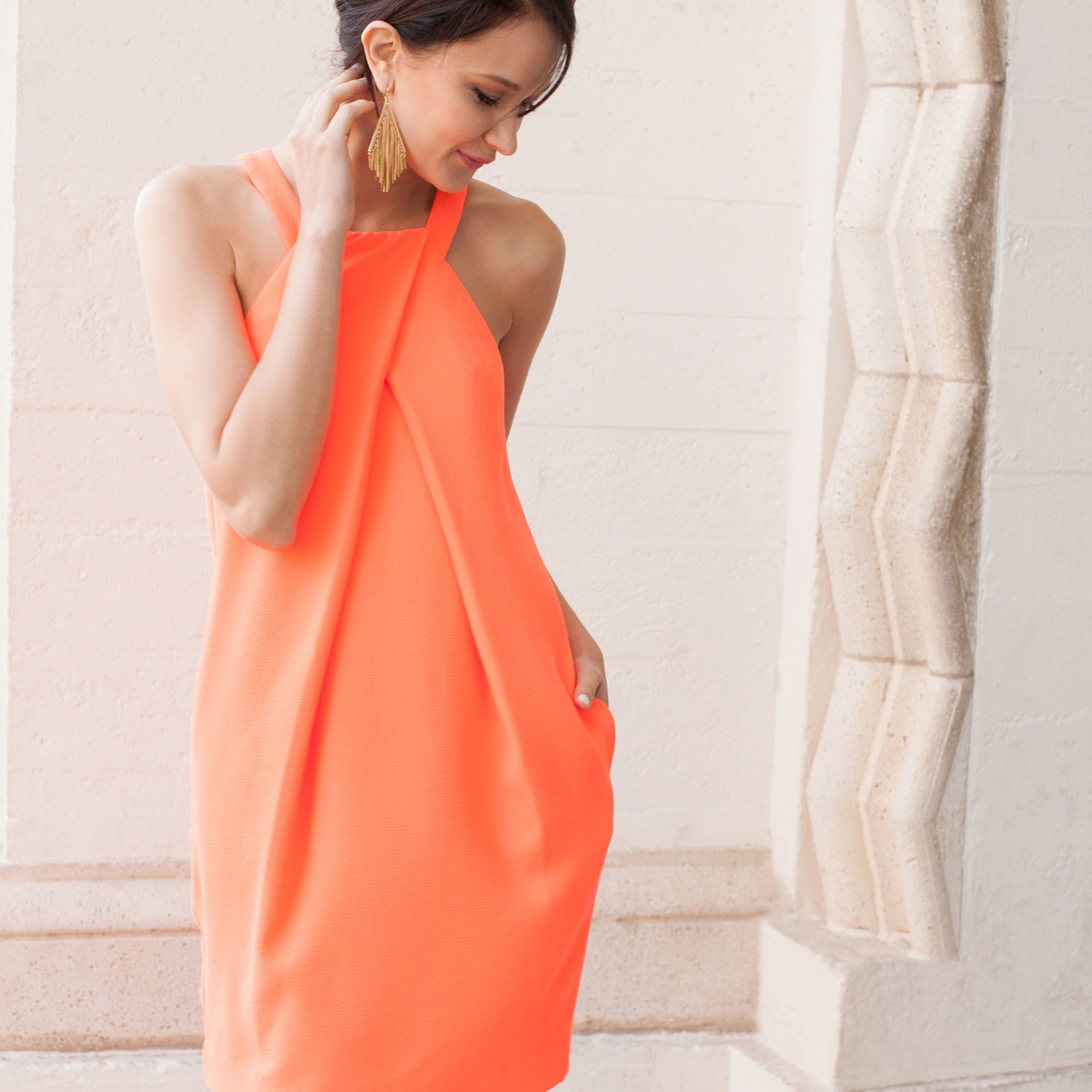 trina turk orange dress