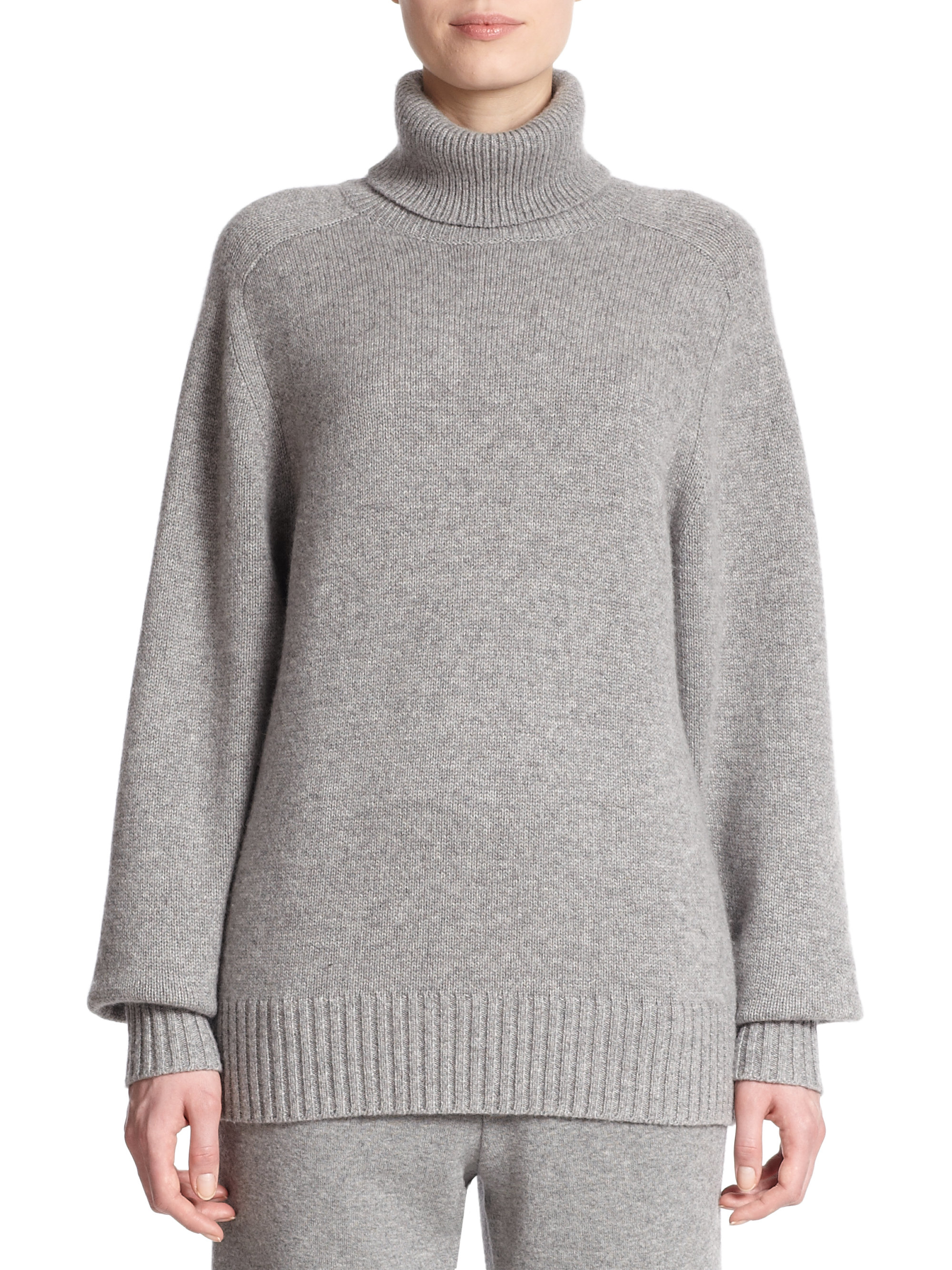 gray cashmere turtleneck sweater