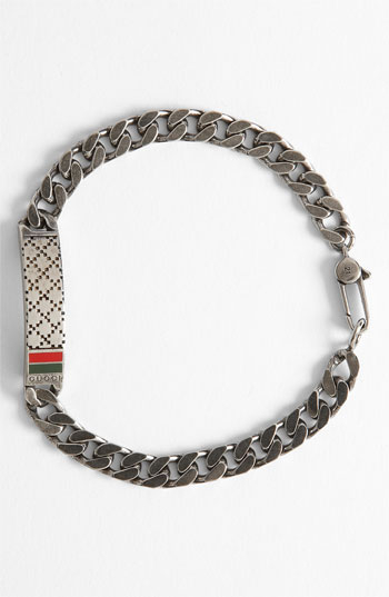 gucci mens silver bracelet