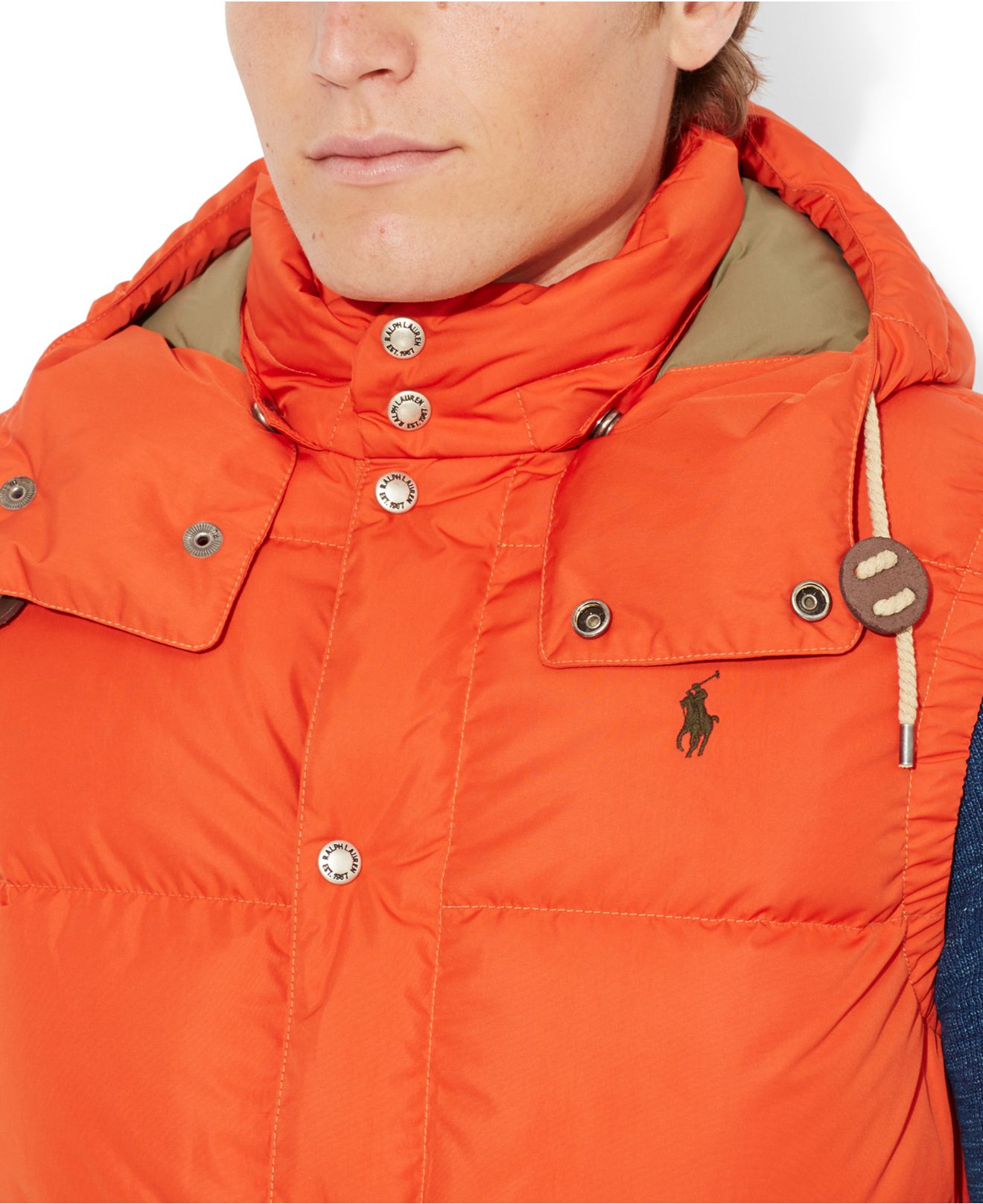 orange polo jacket