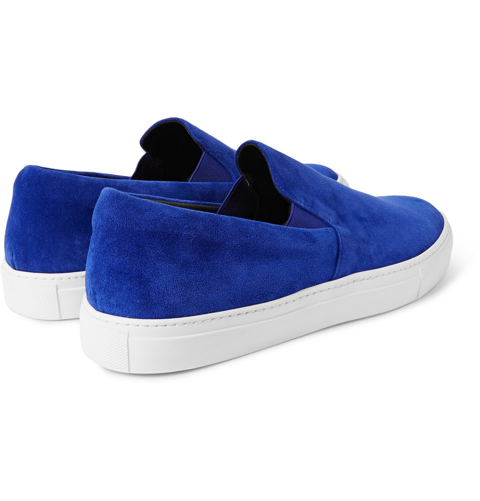 blue slip on sneakers