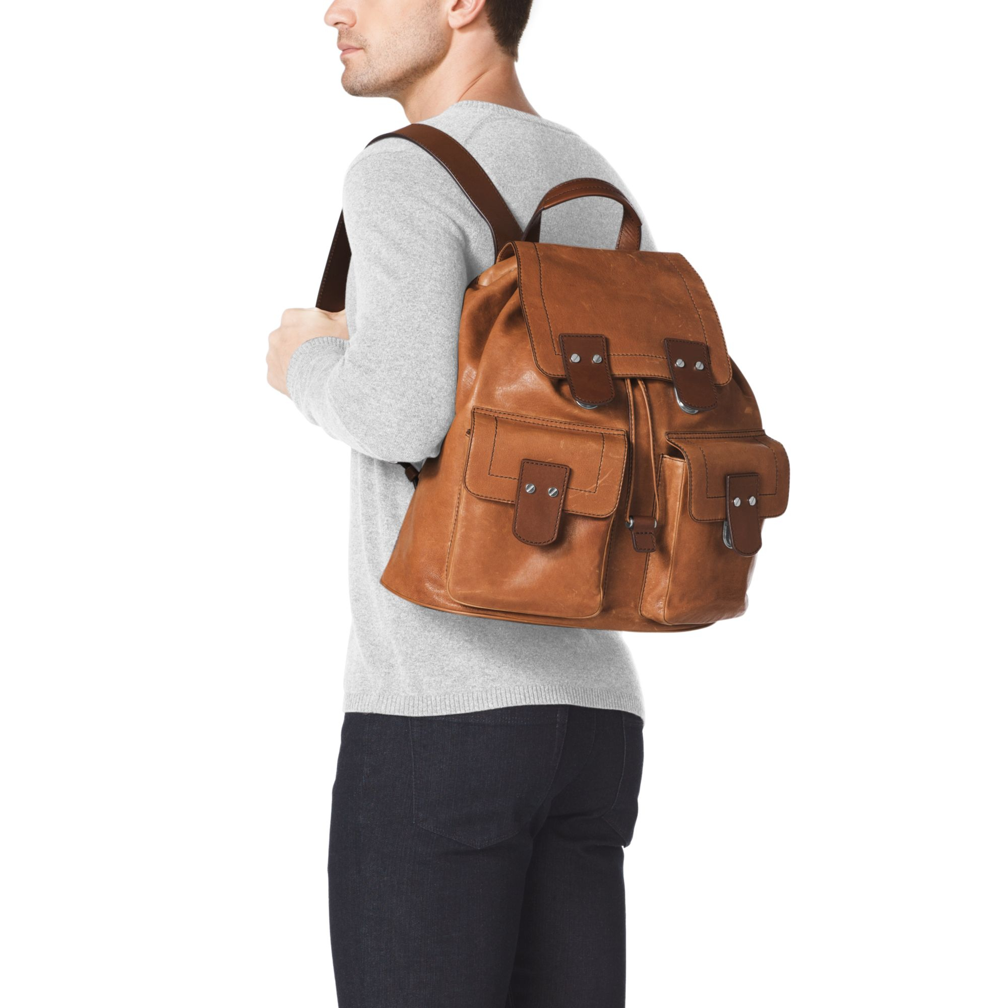 michael kors mens leather backpack