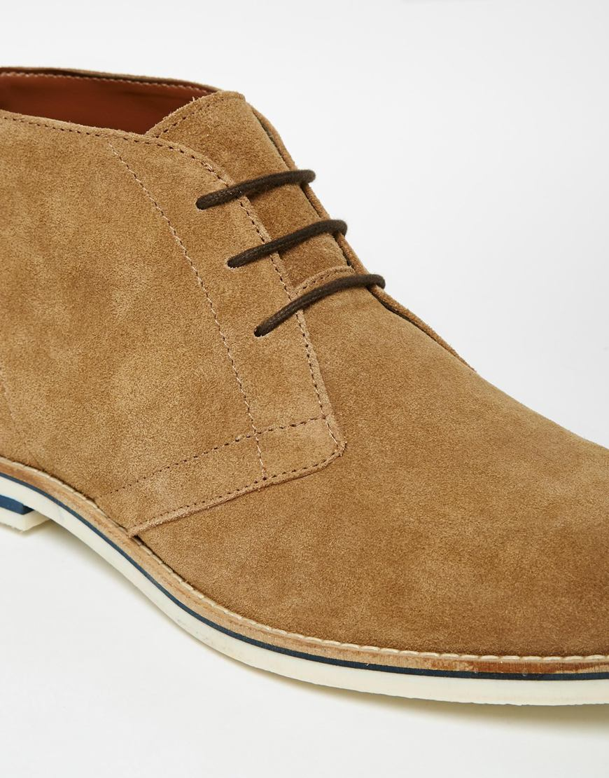 Dune Chukka Boots In Tan Suede in Brown for Men - Lyst