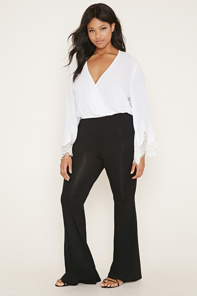 plus size black flare jeans