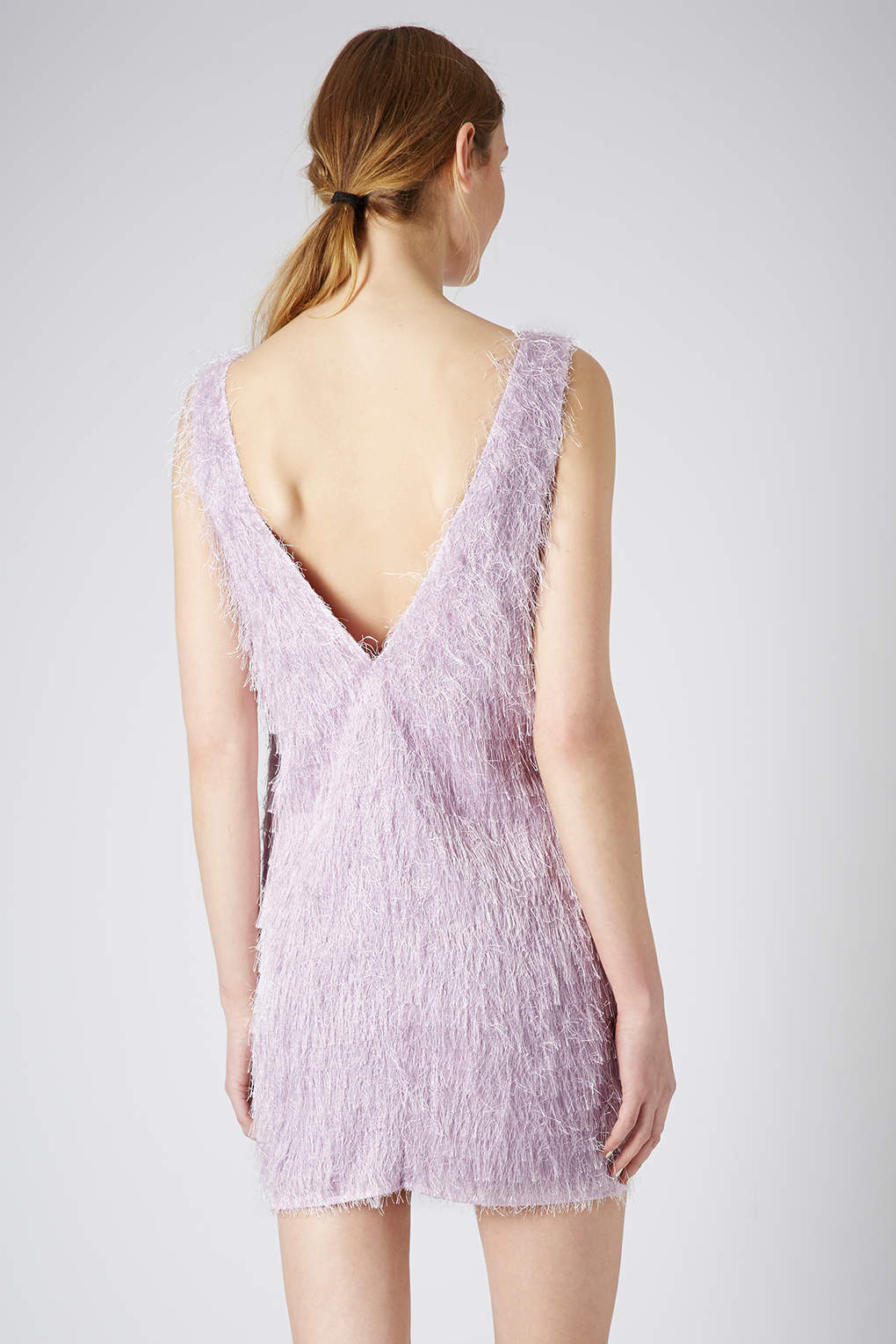 lilac fringe dress