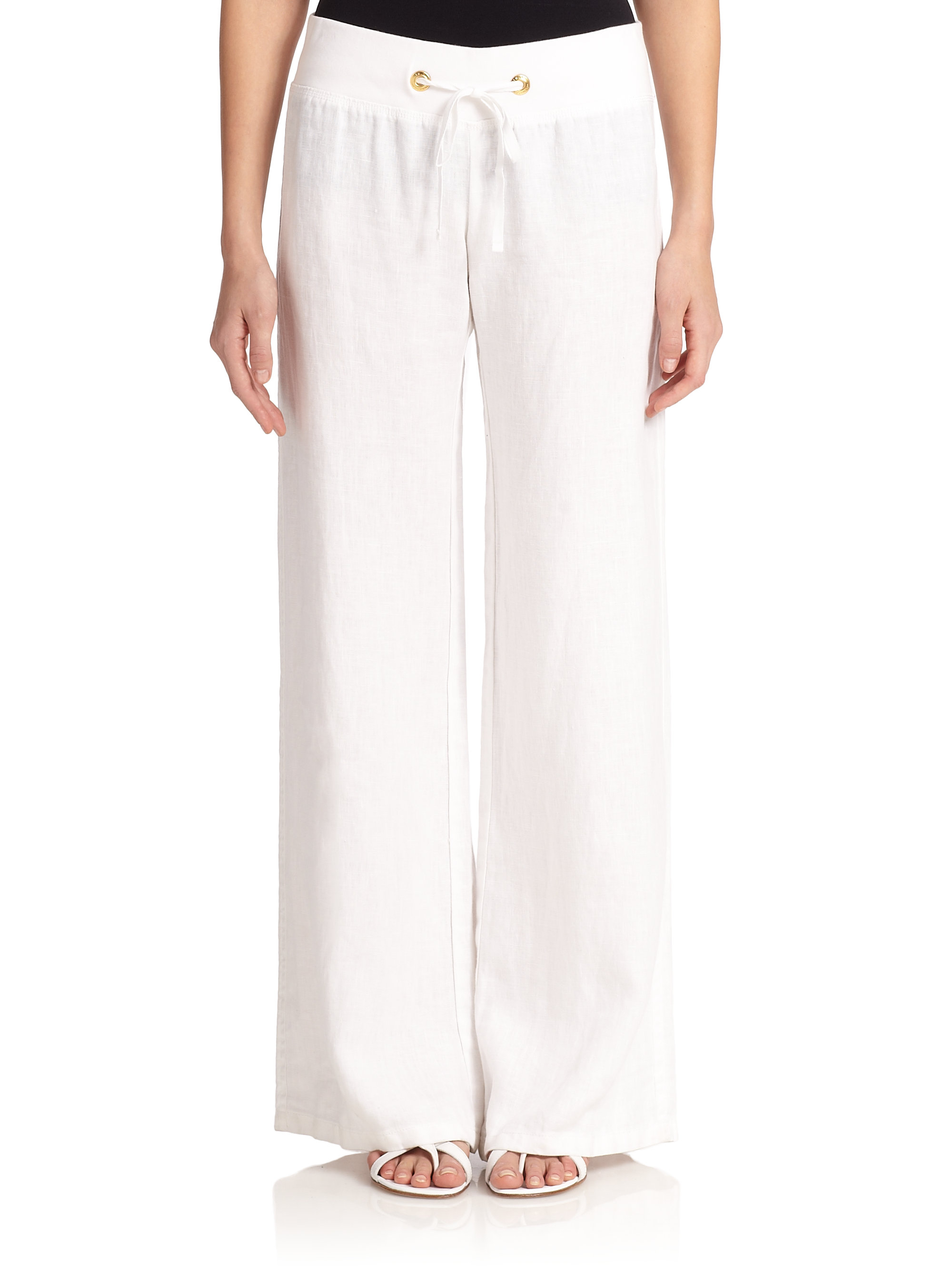 Lilly Pulitzer Linen Beach Pants in White - Lyst