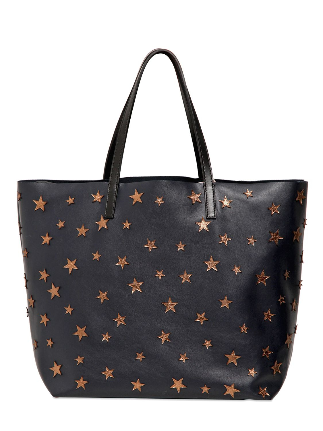 Lyst - Red Valentino Laminated Star Appliqué Leather Tote Bag in Blue