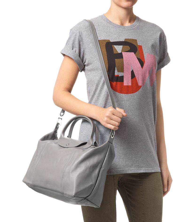 longchamp le pliage cuir medium leather