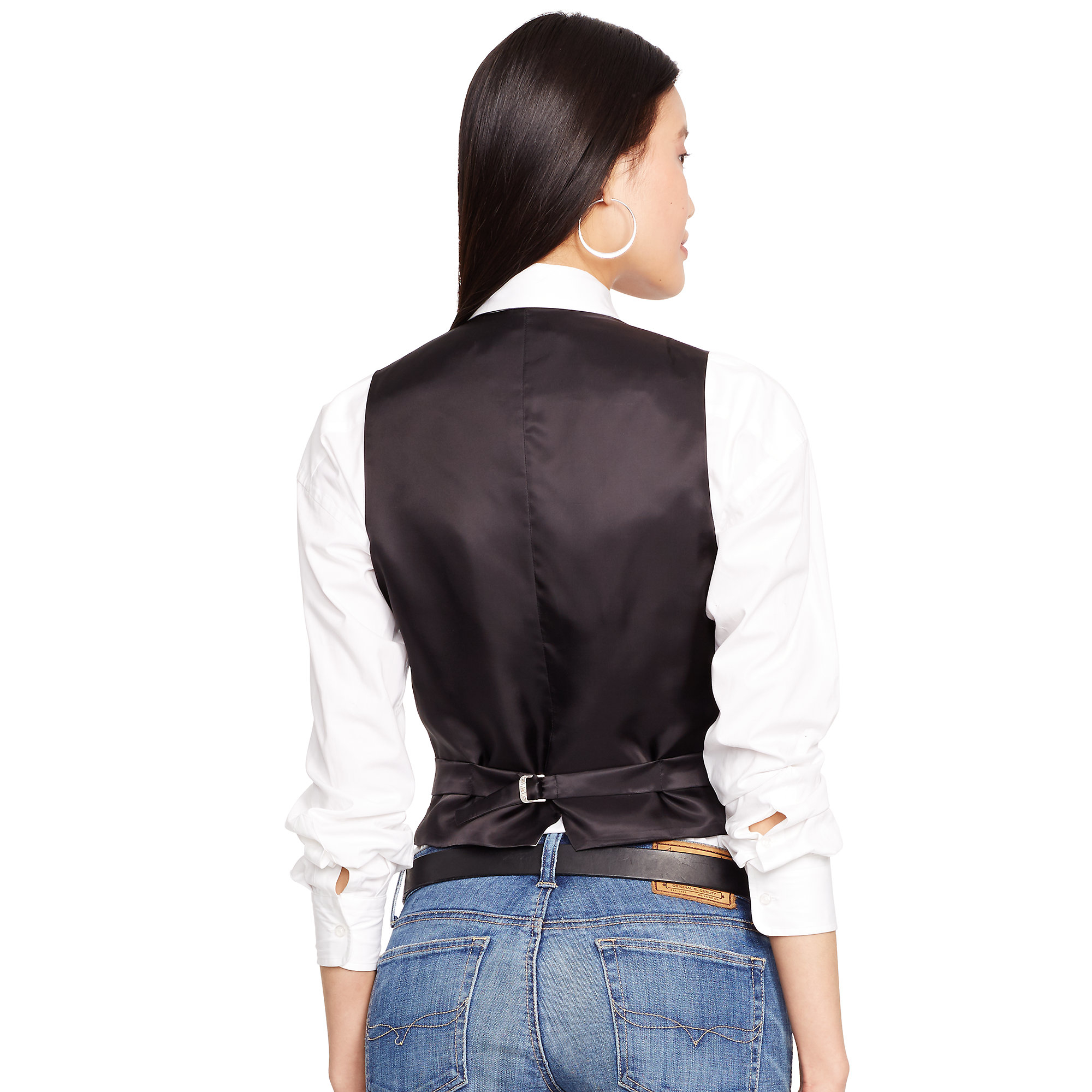 Polo Ralph Lauren Striped Wool Vest in Gray Lyst