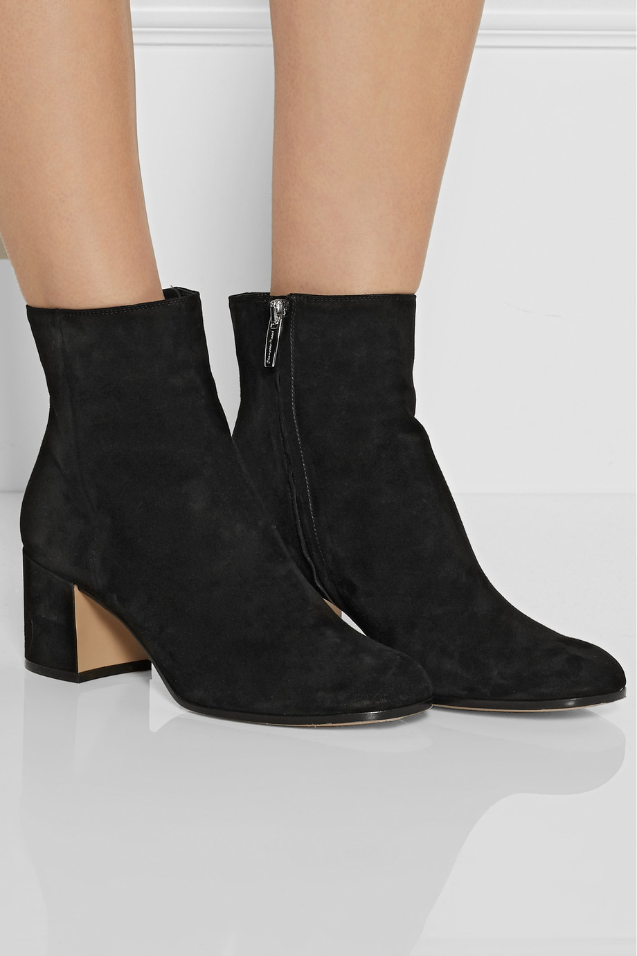 Gianvito rossi Suede Ankle Boots in Black | Lyst