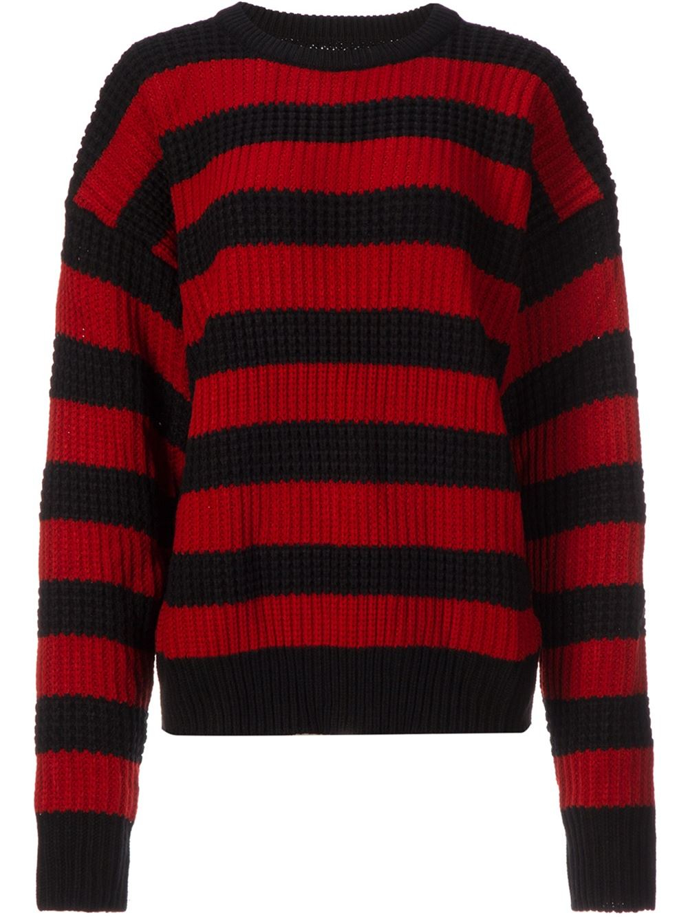 UNIF Ribbed Striped Sweater in Red | Lyst