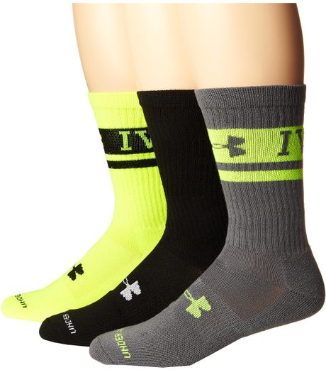 Under Armour Ua I Will Crew Ii-Holiday 3-Pack in Multicolor (Yellow ...