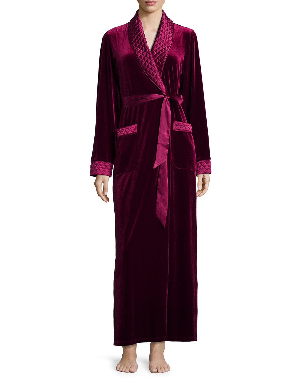 Jonquil Petite Taylor Velvet Long Wrap Robe in Red Lyst