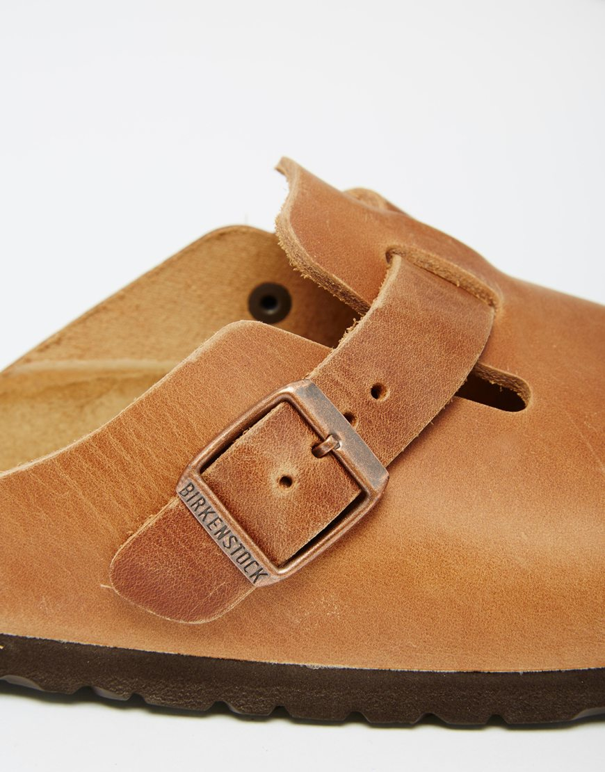 birkenstock boston natural leather