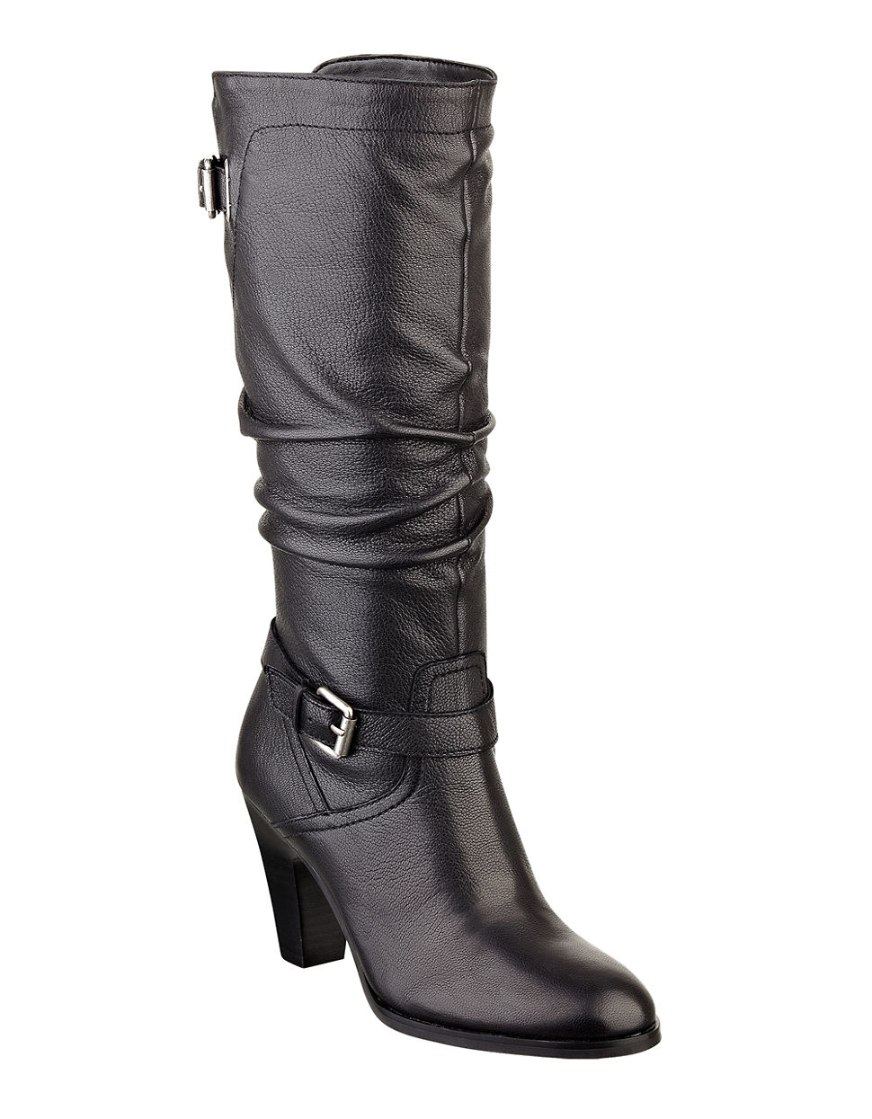 Guess Magy Leather Highshaft Boots in Black | Lyst