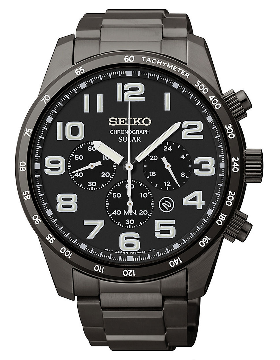 Seiko Mens Solar Black Ionfinished Stainless Steel Watch for Men Lyst