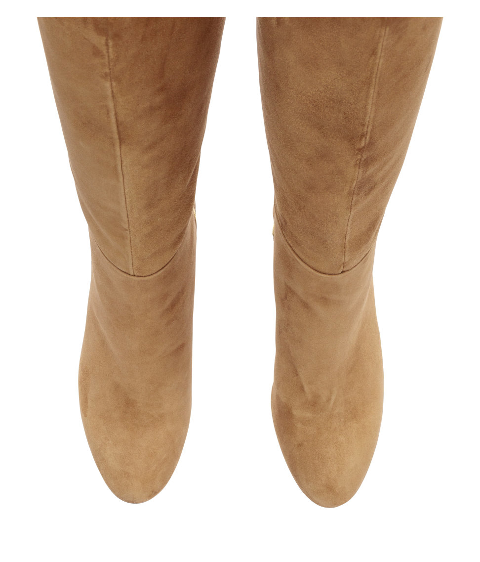 H&M Knee-high Suede Boots in Camel (Natural) | Lyst Canada