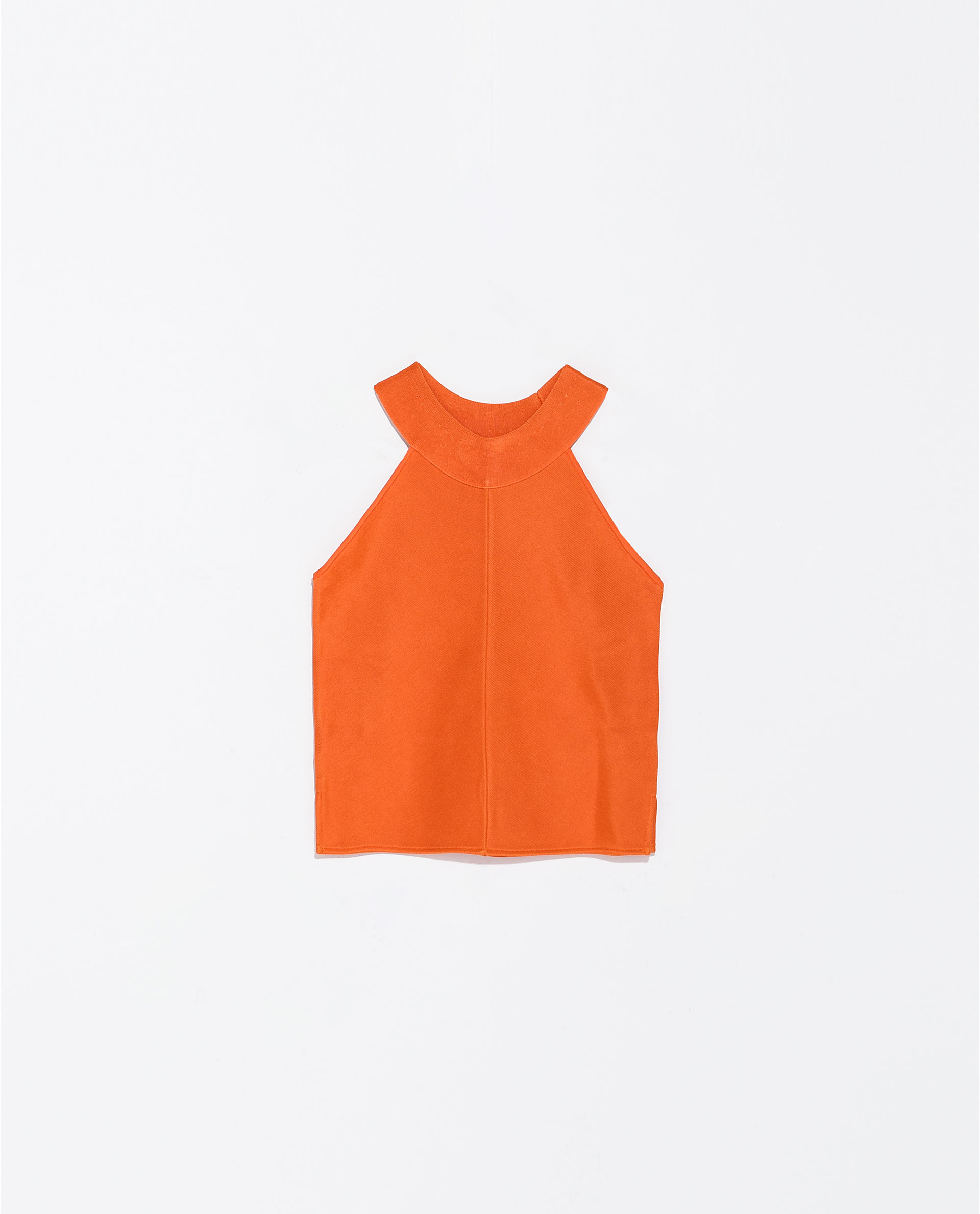 Zara Halter Neck Knit Top in Orange