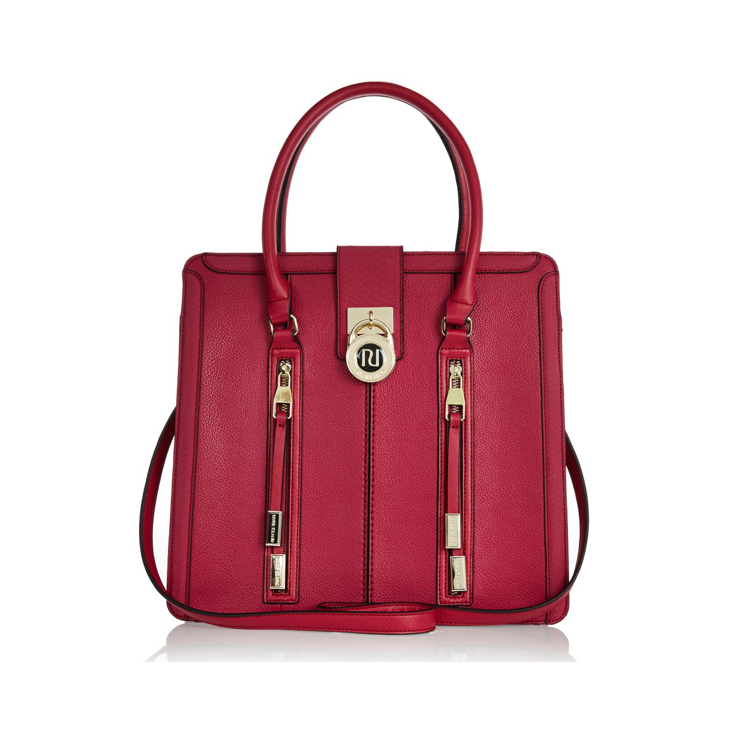 River island Dark Pink Ri Lock Tote Bag in Pink Lyst