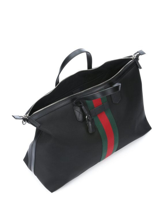 Gucci Black Techno Canvas Carry-On Tote Bag in Green | Lyst