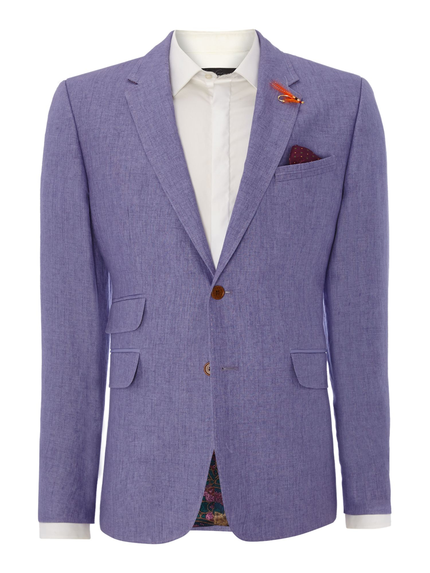 Ted Baker Chia Slim Fit Linen Jacket in Purple for Men (Lilac) Lyst