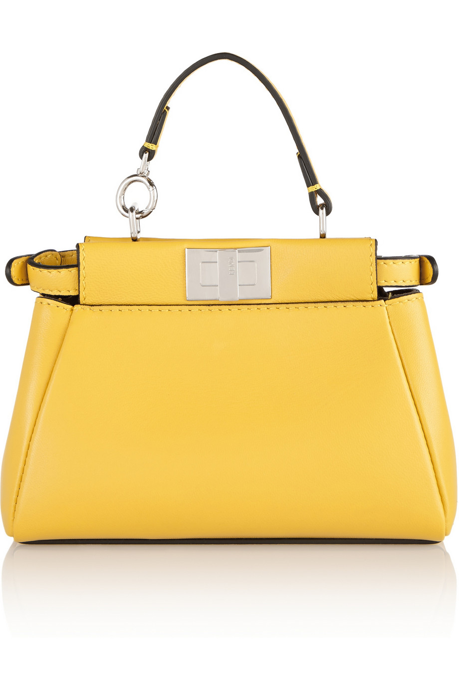 Fendi Peekaboo Micro Leather Shoulder Bag in Yellow | Lyst