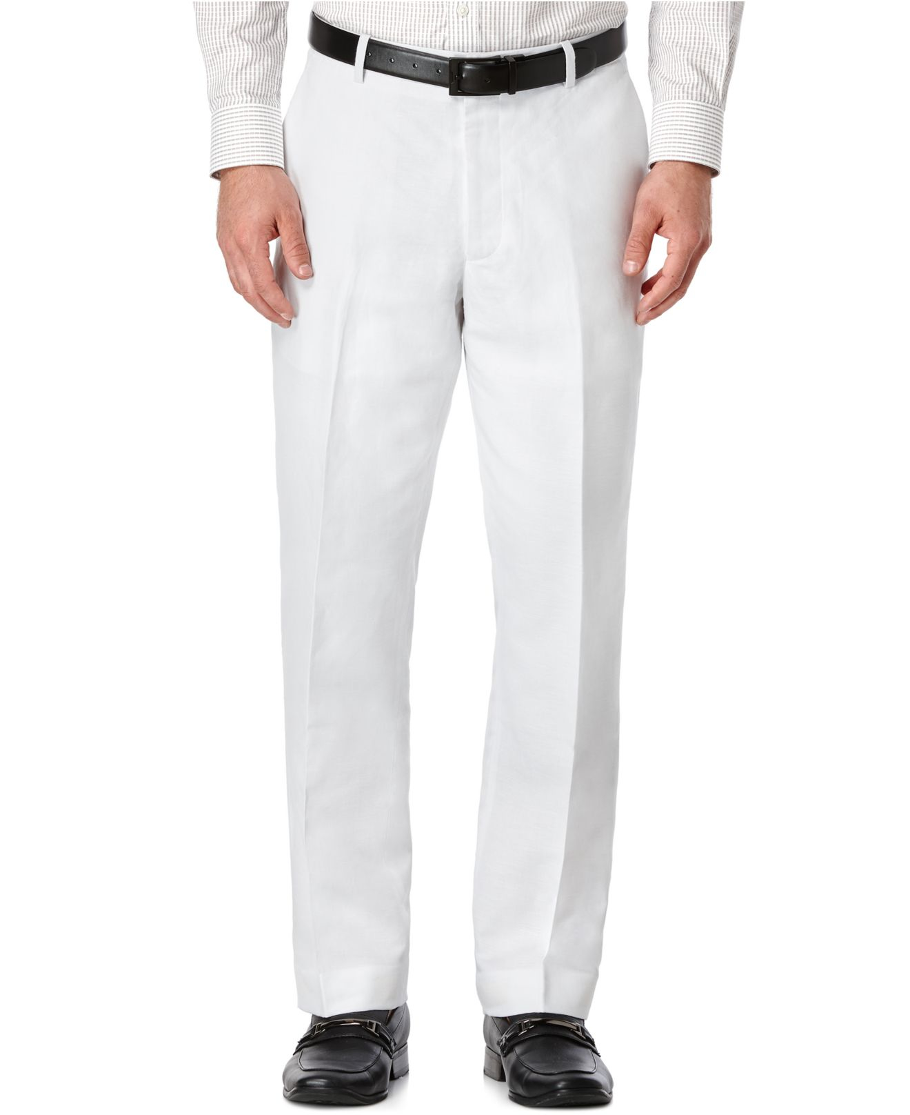 Perry ellis Linen Suit Pants in White for Men (Bright White) Lyst