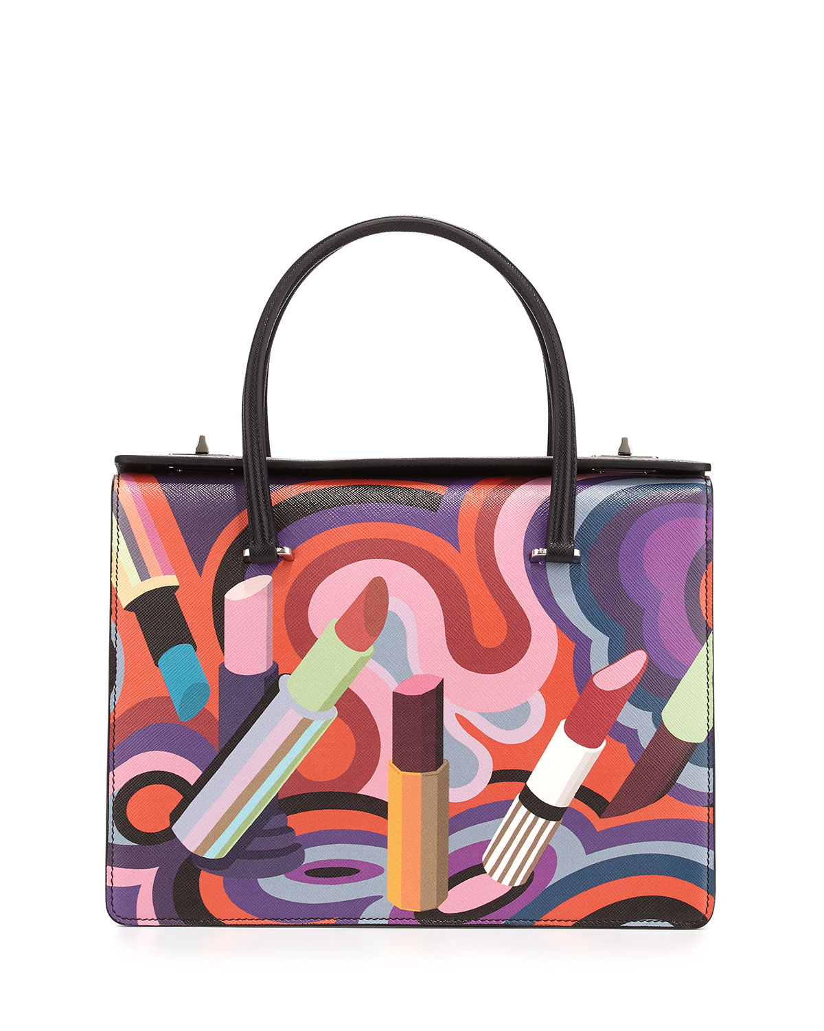Lyst Prada Lipstickprint Saffiano Tote Bag