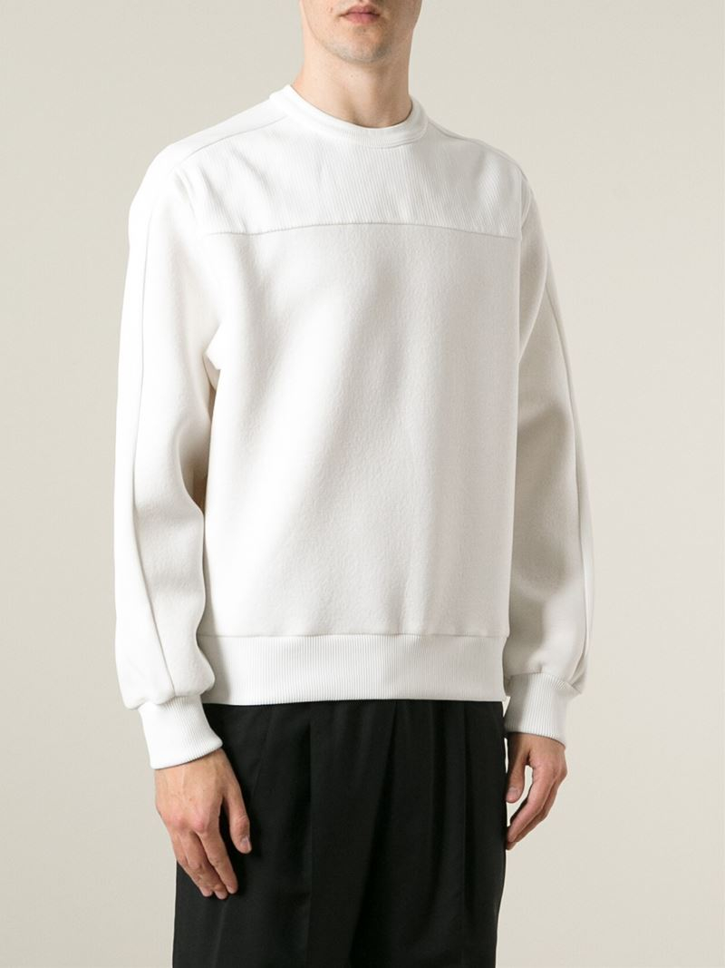 Juun.J Plain And Ribbed Sweatshirt in White for Men - Lyst