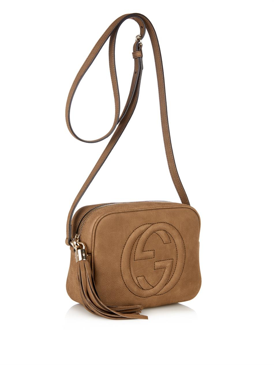 Gucci Soho Leather Cross-Body Bag in Brown - Lyst