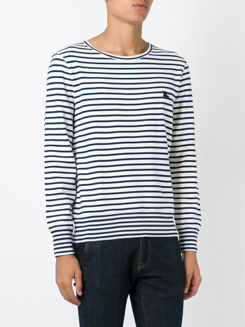 Burberry Brit Striped Long Sleeve T-shirt in Blue for Men - Lyst