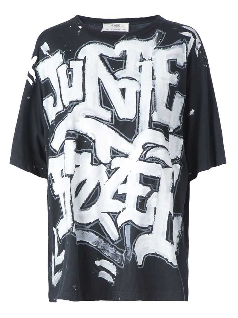 Lyst - Faith Connexion Graffiti Print T-shirt in Black