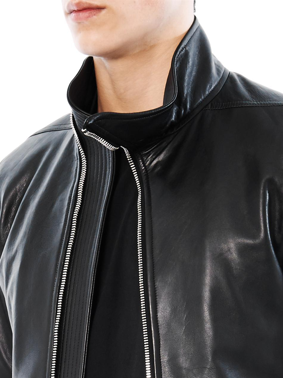 Rick Owens Mollino Leather Jacket in Black for Men | Lyst