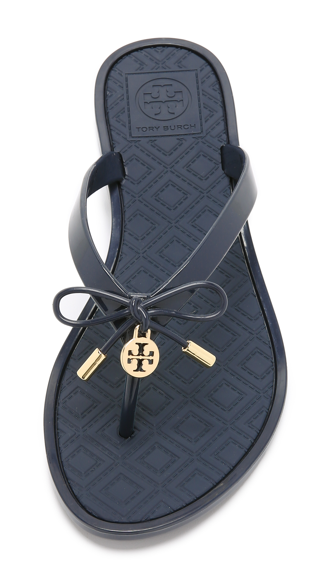 Tory Burch Rubber Jelly Bow Thong Sandals in Blue - Lyst