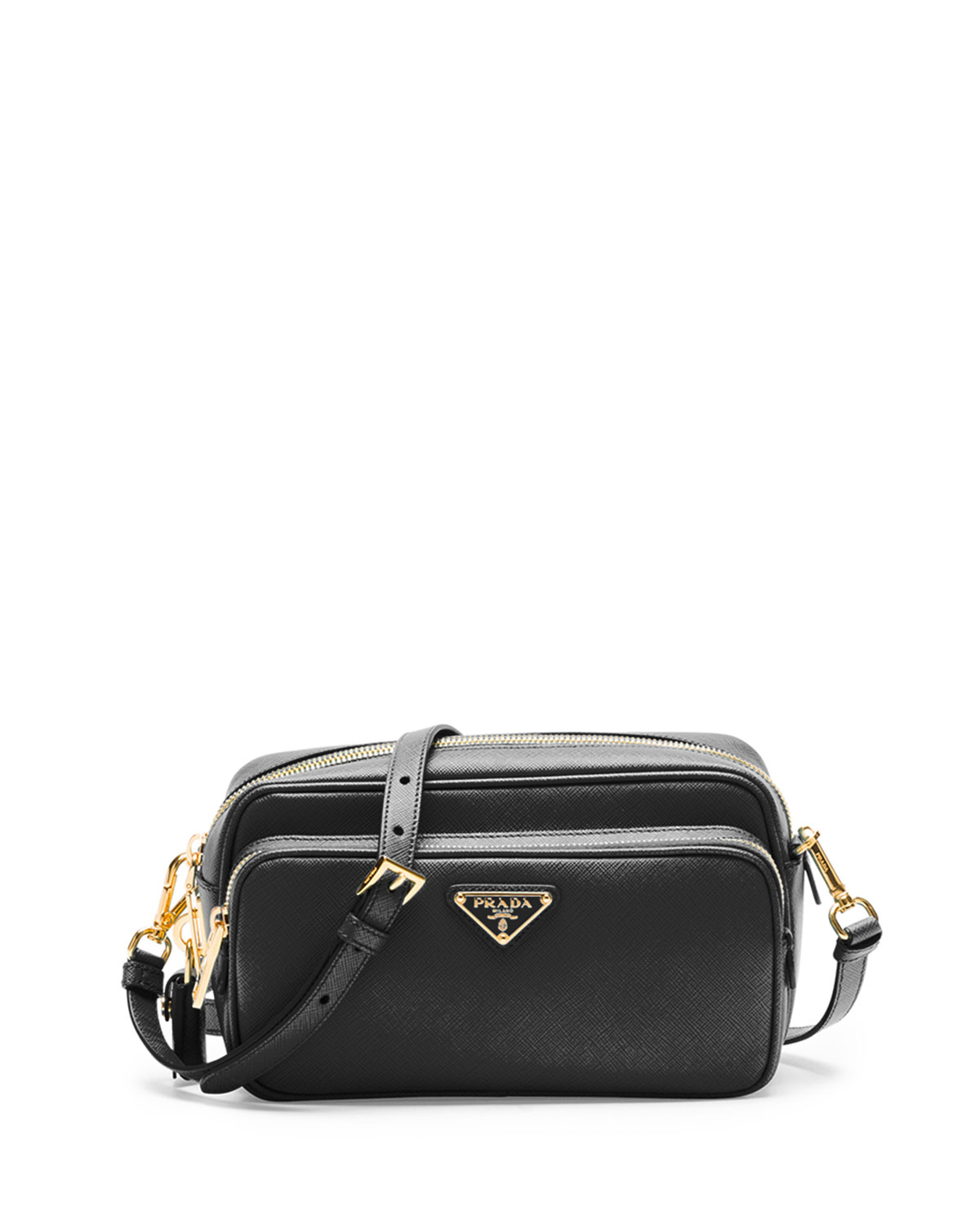 Lyst - Prada Saffiano Mini Crossbody Bag in Black
