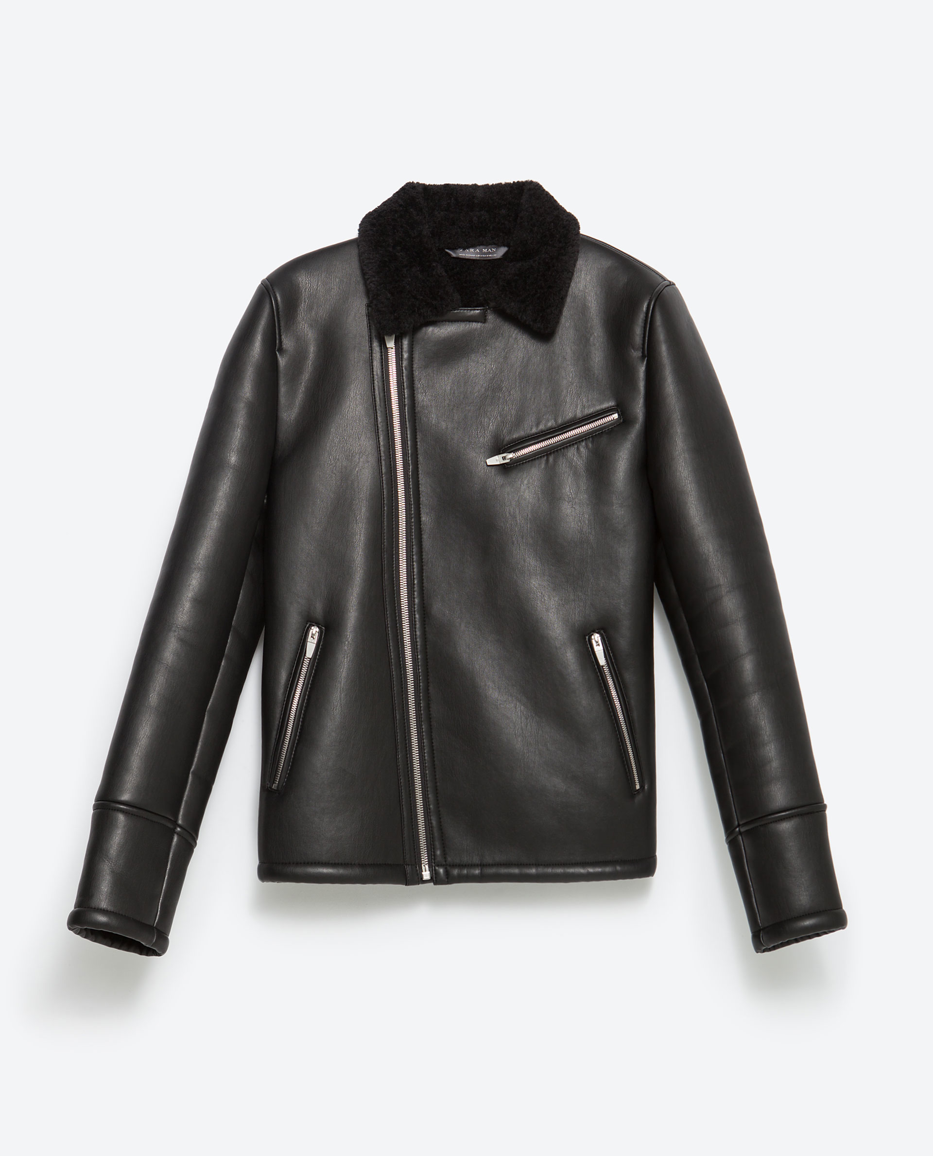  Zara  Biker Jacket  in Black for Men Lyst