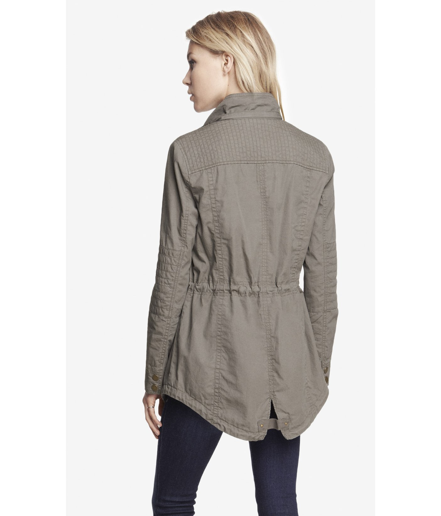 lyst express cotton hooded anorak jacket in gray lyst express cotton hooded anorak jacket in gray