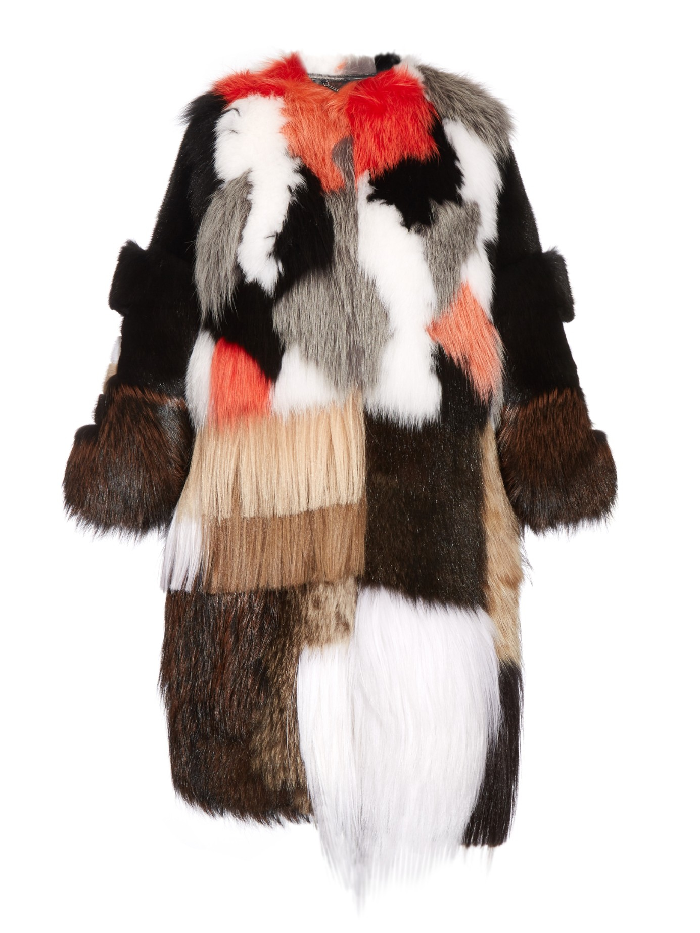 Patchwork fur coat Clearance