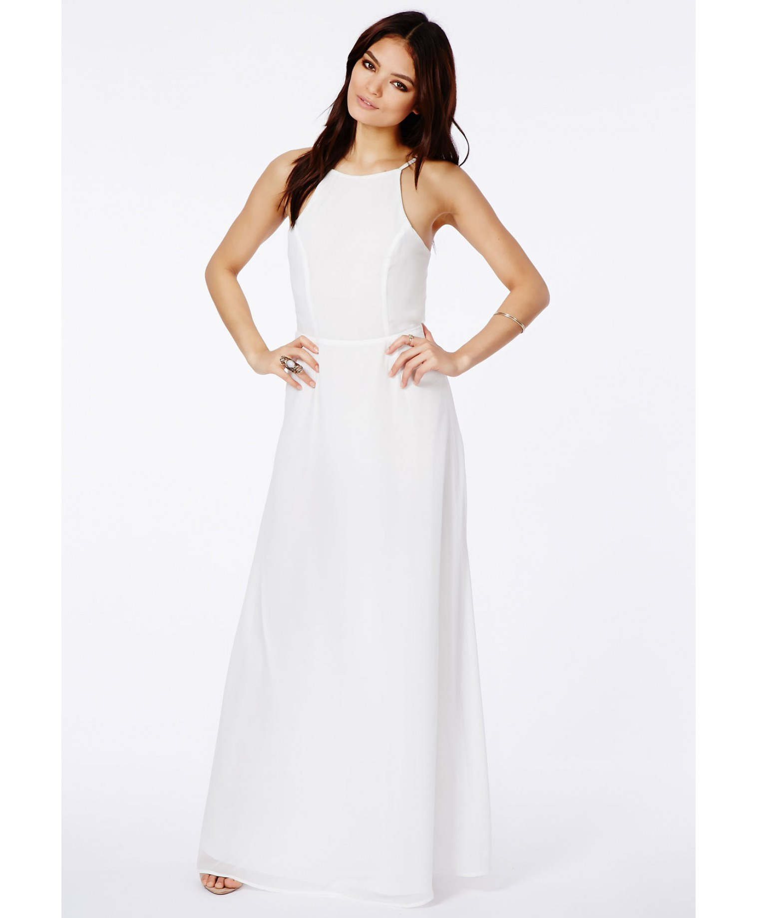 white strappy maxi dress