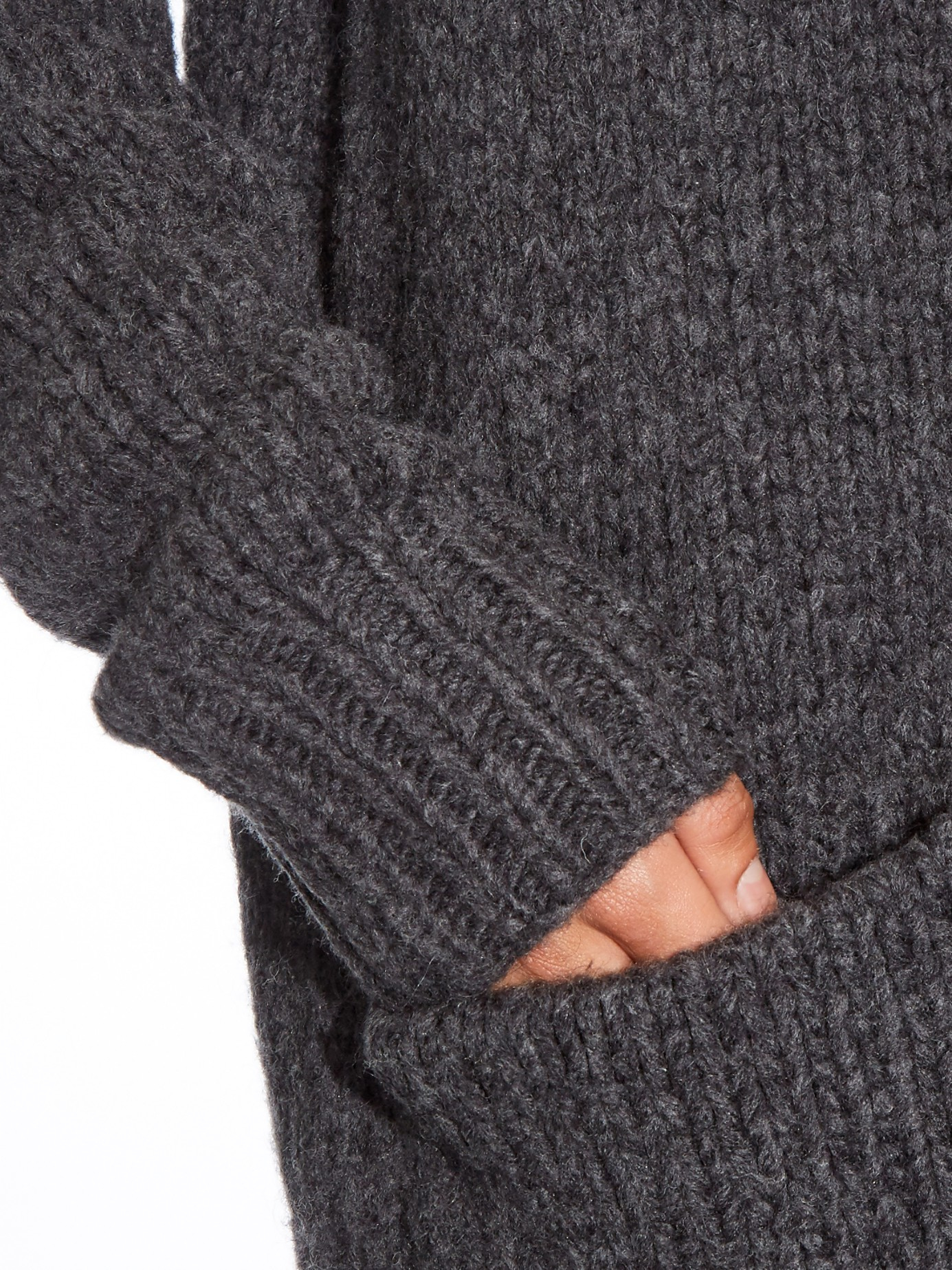 dark grey knit cardigan