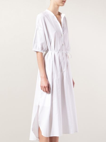 Christophe Lemaire Loose Shirt Dress in White | Lyst