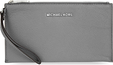MICHAEL Michael Kors Bedford Large Leather Clutch in Steel Grey (Grey) -  Lyst