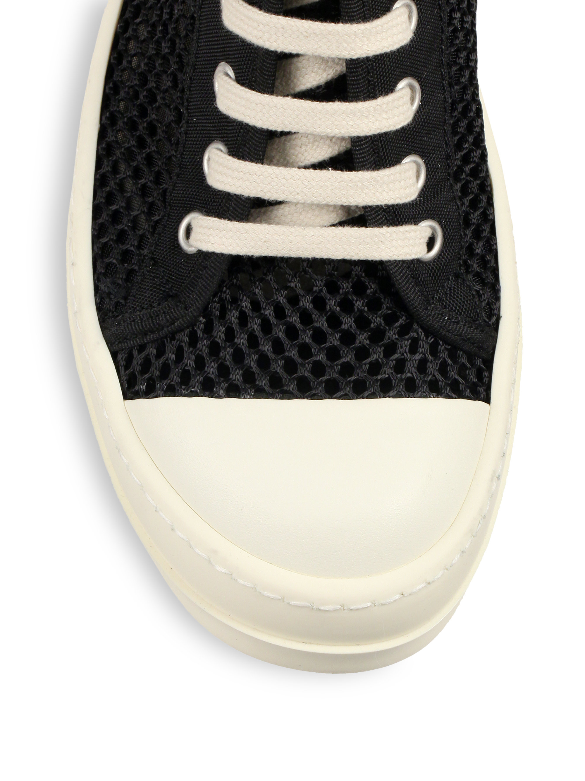 Rick Owens DRKSHDW Ramones Mesh Canvas Platform Sneakers in Black 