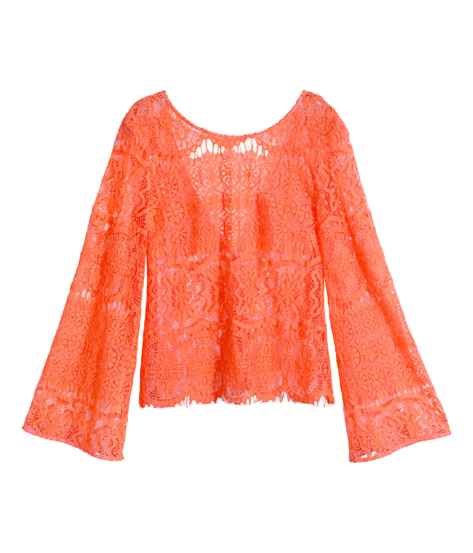 Orange lace blouse Clearance