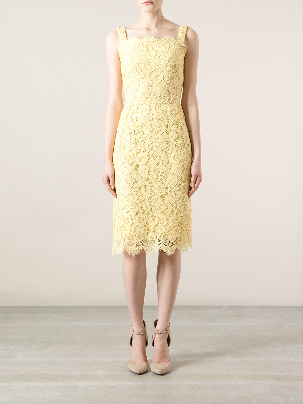 Dolce & Gabbana Floral Lace Dress in Yellow & Orange (Yellow) Lyst