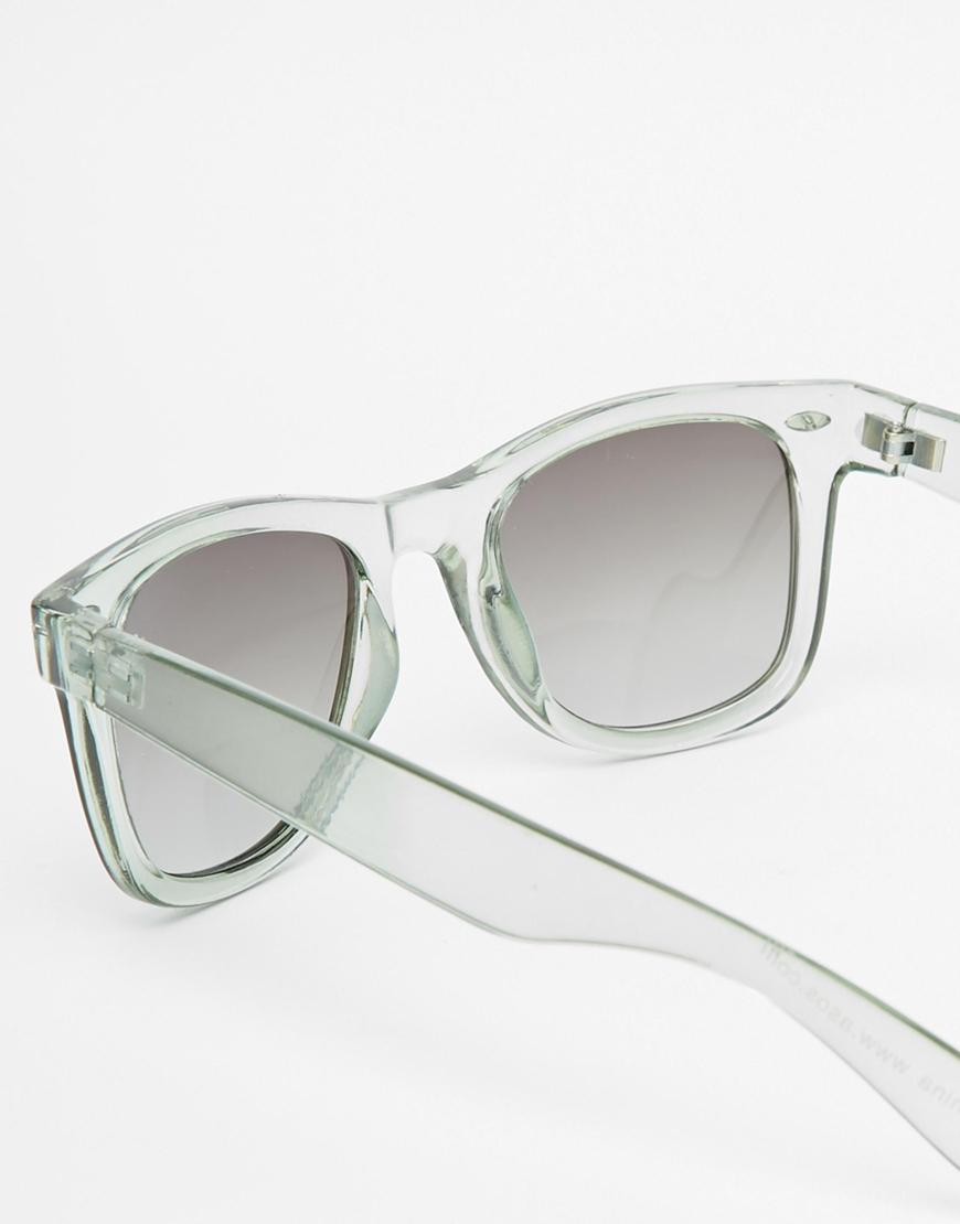 clear frame wayfarer sunglasses