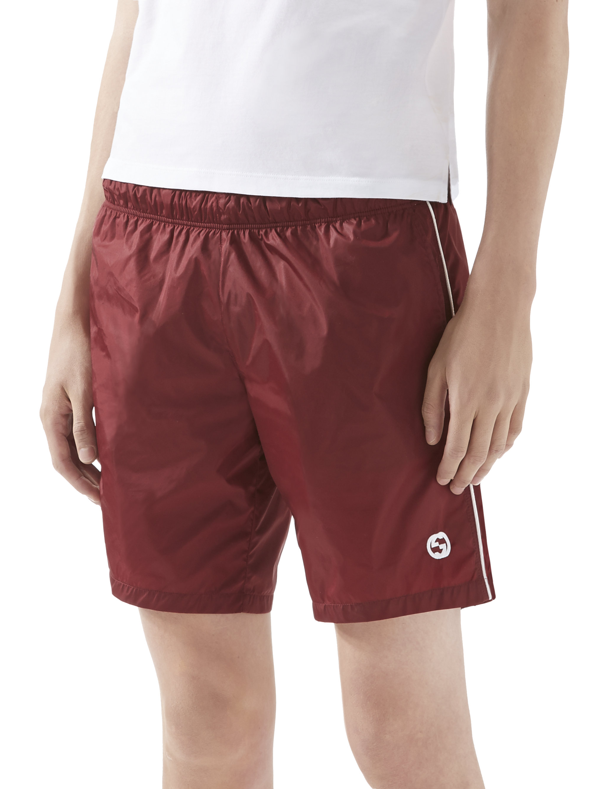 Gucci Technical Nylon Swim Shorts in Red for Men - Lyst