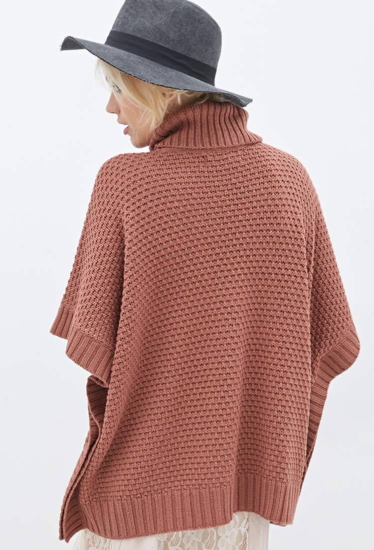 turtleneck poncho sweater forever 21